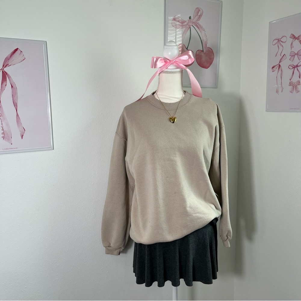 Russell Vintage 90s Cream Beige Crewneck Sweater Made In Usa‎ Womens Large